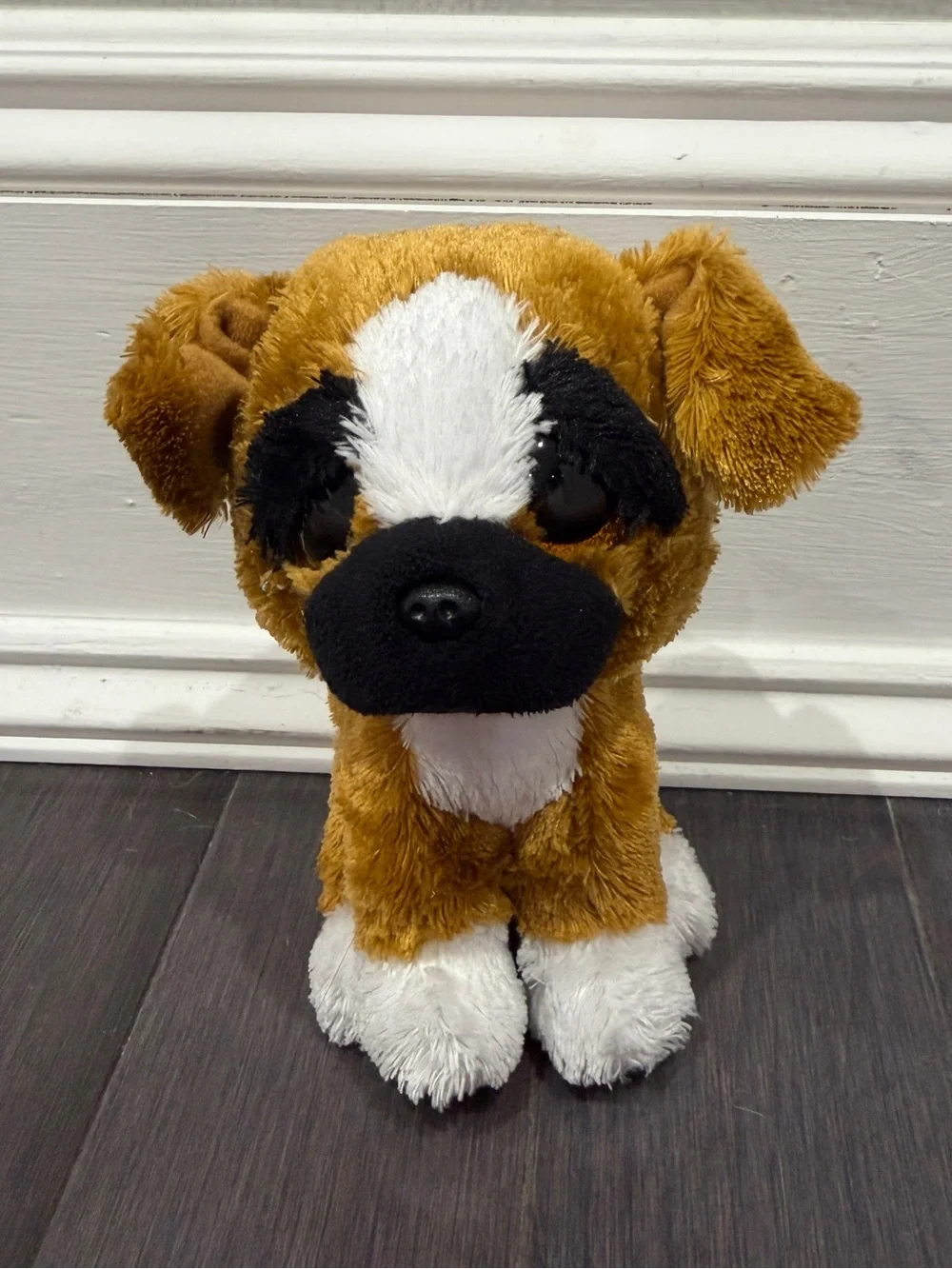 NWOT Ty 6” in Brutus Brown, White & Black Plush Puppy Dog Plus Stuffed Animal